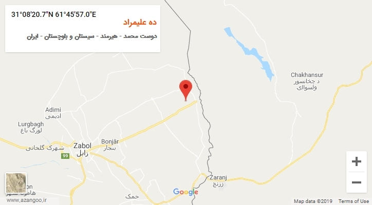 روستای ده علیمراد بر روی نقشه