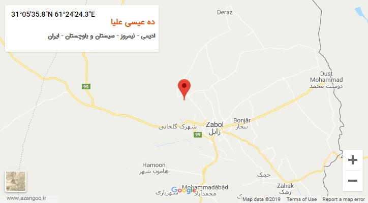 روستای ده عیسی علیا بر روی نقشه