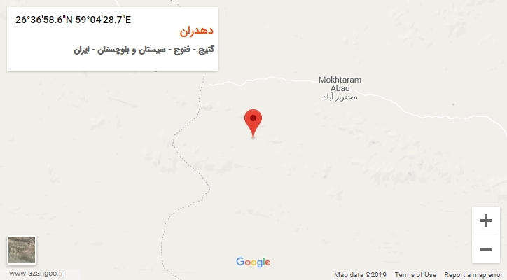روستای دهدران بر روی نقشه