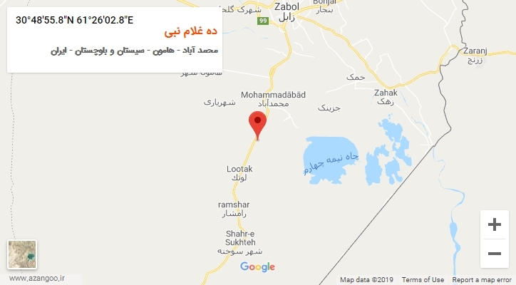 روستای ده غلام نبی بر روی نقشه