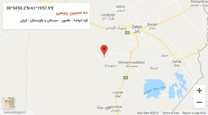 روستای ده حسین رییسی بر روی نقشه