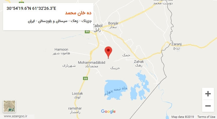 روستای ده خان محمد بر روی نقشه