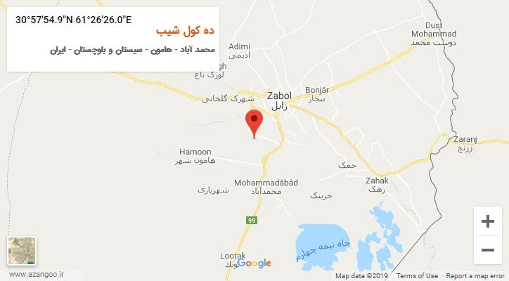 روستای ده کول شیب بر روی نقشه