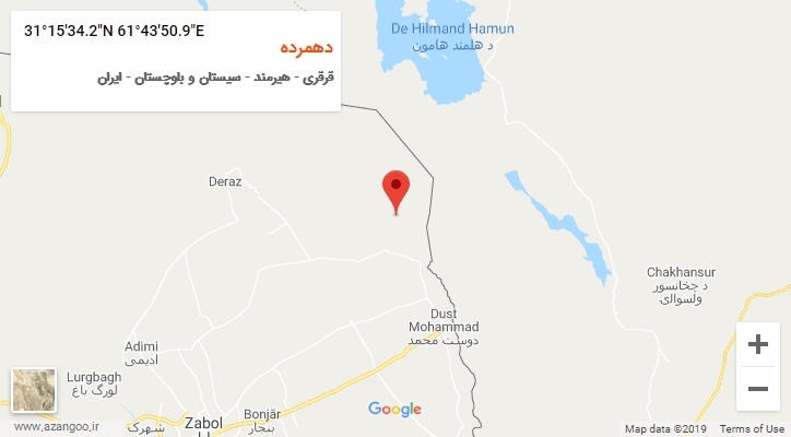 روستای دهمرده بر روی نقشه