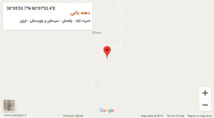روستای دهنه باغی بر روی نقشه