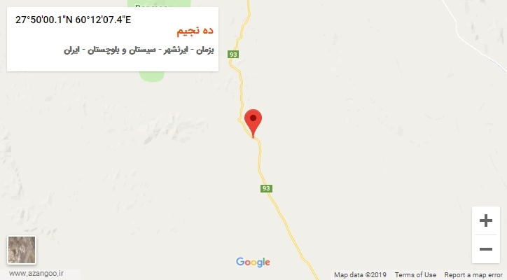 روستای ده نجیم بر روی نقشه