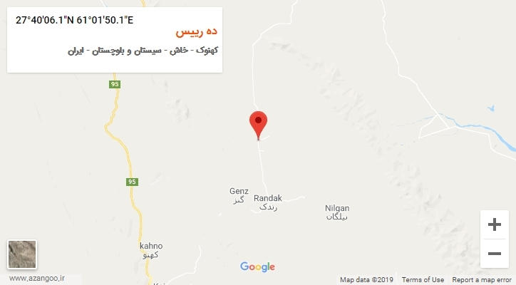 روستای ده رییس بر روی نقشه