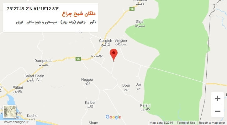روستای دلگان شیخ چراغ بر روی نقشه