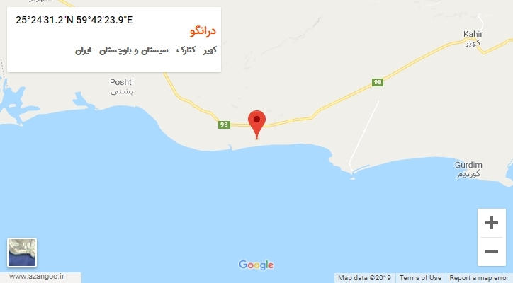 روستای درانگو بر روی نقشه