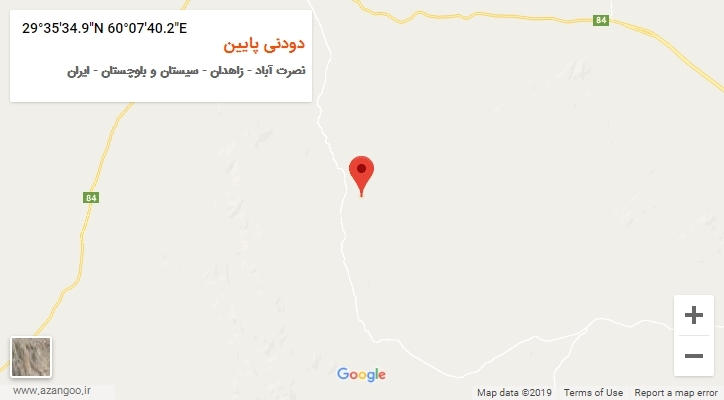 روستای دودنی پایین بر روی نقشه