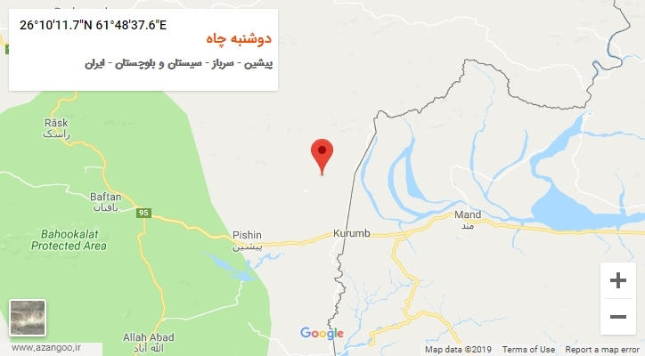 روستای دوشنبه چاه بر روی نقشه