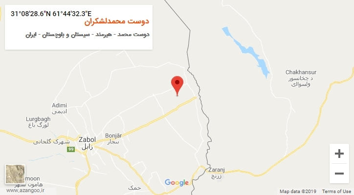 روستای دوست محمدلشکران بر روی نقشه