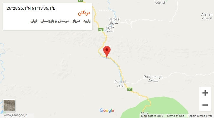 روستای دزبگان بر روی نقشه