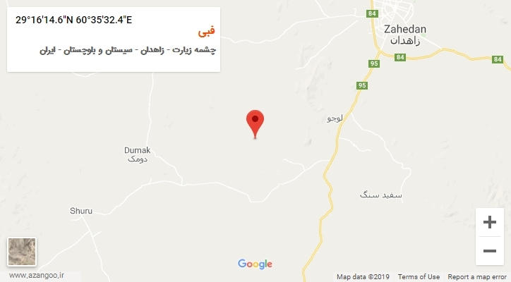 روستای فبی بر روی نقشه