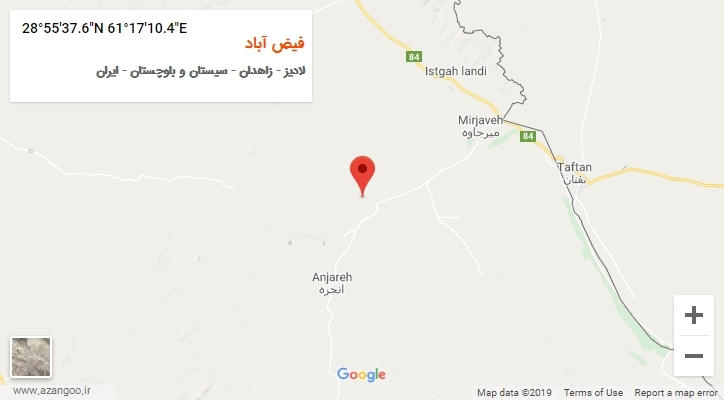 روستای فیض آباد بر روی نقشه