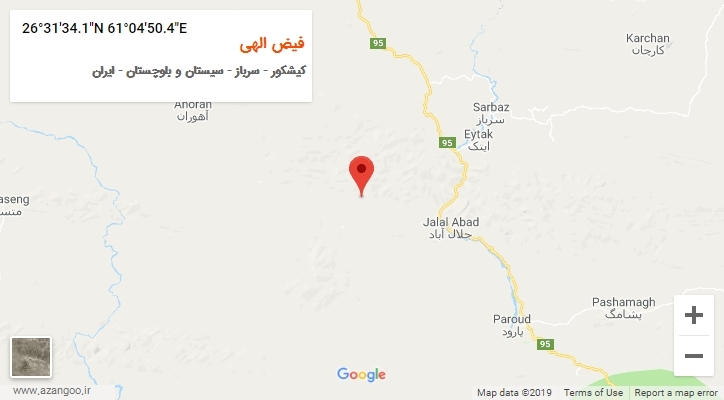 روستای فیض الهی بر روی نقشه