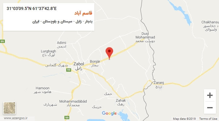 روستای قاسم آباد بر روی نقشه