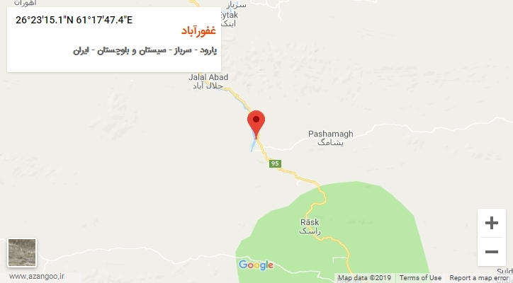 روستای غفورآباد بر روی نقشه