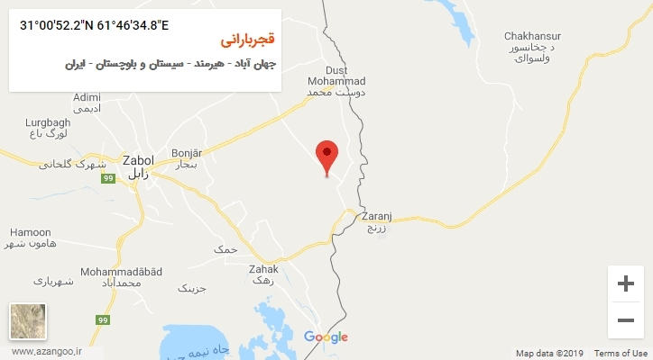 روستای قجربارانی بر روی نقشه