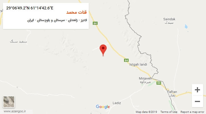 روستای قنات محمد بر روی نقشه