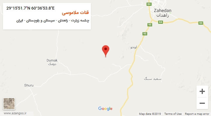 روستای قنات ملاموسی بر روی نقشه