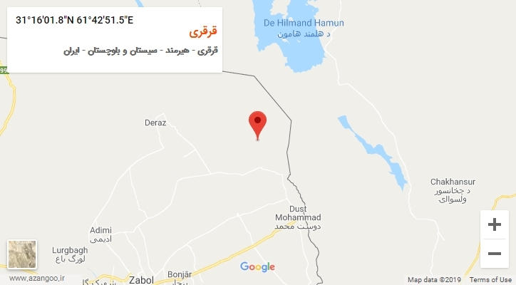 روستای قرقری بر روی نقشه