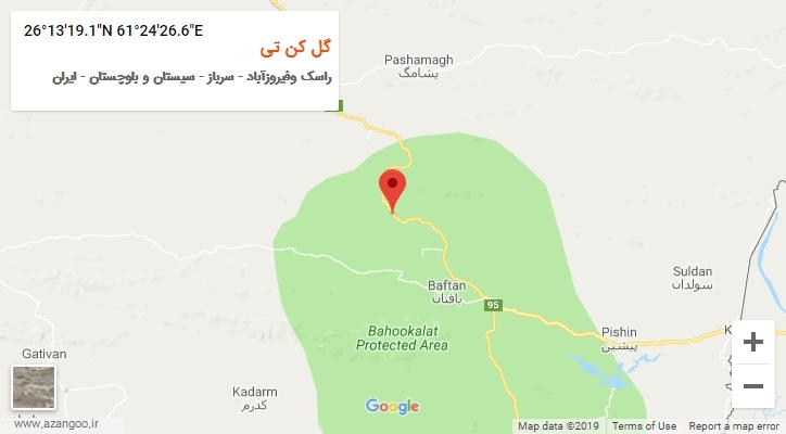 روستای گل کن تی بر روی نقشه