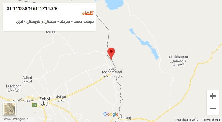 روستای گلشاه بر روی نقشه