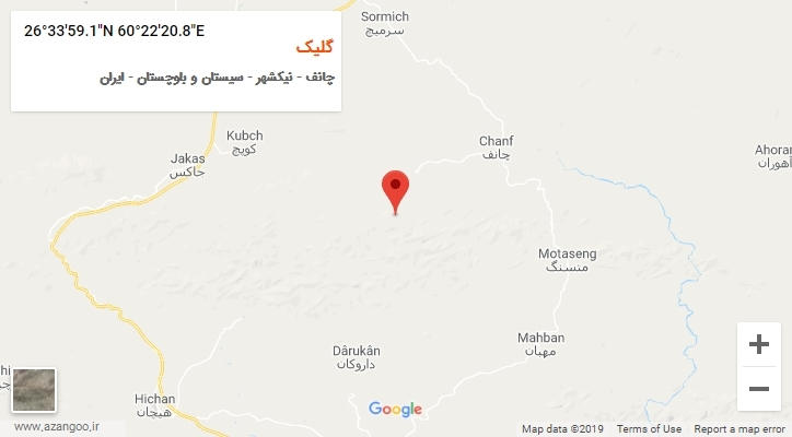 روستای گلیک بر روی نقشه