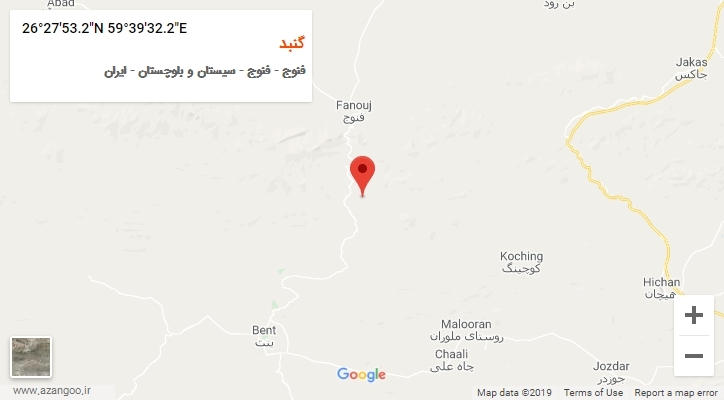 روستای گنبد بر روی نقشه