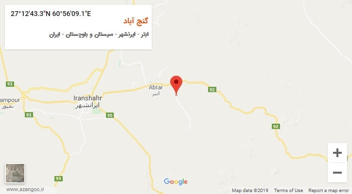 روستای گنج آباد بر روی نقشه