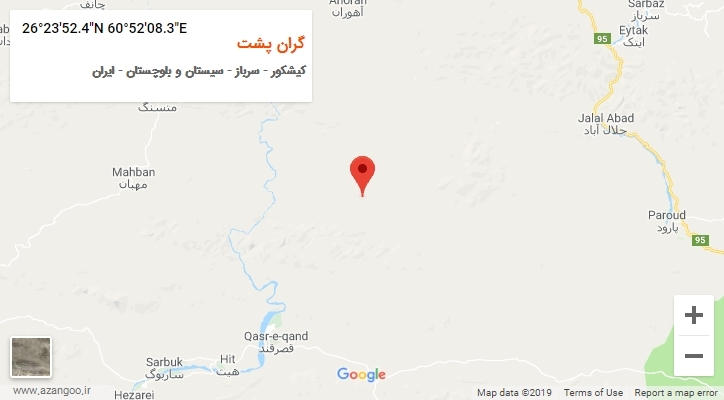 روستای گران پشت بر روی نقشه
