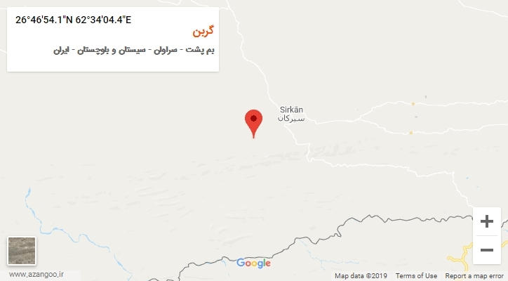 روستای گربن بر روی نقشه