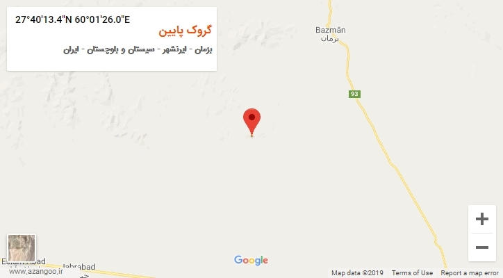 روستای گروک پایین بر روی نقشه