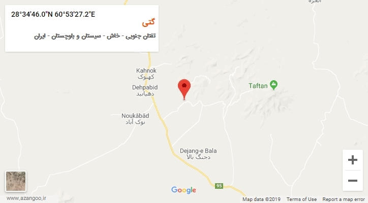روستای گتی بر روی نقشه