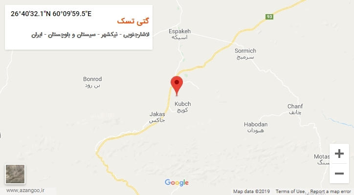 روستای گتی تسک بر روی نقشه