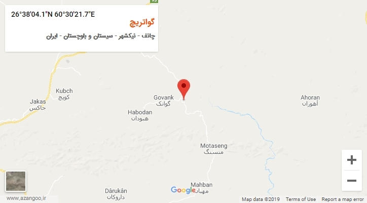 روستای گواتریچ بر روی نقشه