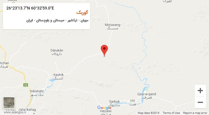 روستای گوربک بر روی نقشه