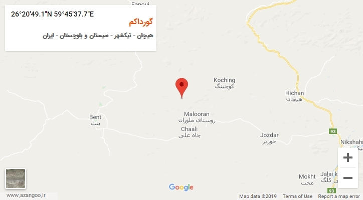 روستای گورداکم بر روی نقشه