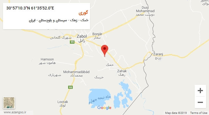 روستای گوری بر روی نقشه