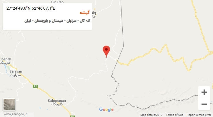 روستای گیشه بر روی نقشه