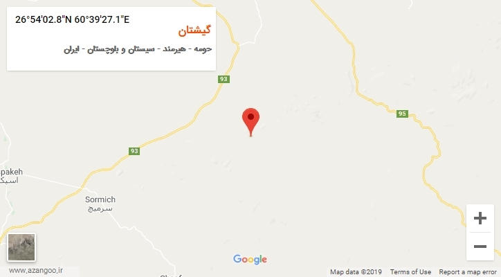 روستای گیشتان بر روی نقشه