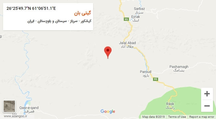 روستای گیتی بان بر روی نقشه