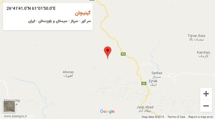 روستای گیتیچان بر روی نقشه