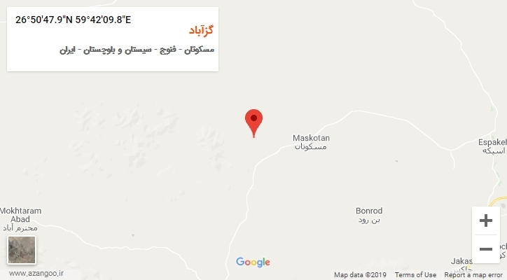 روستای گزآباد بر روی نقشه