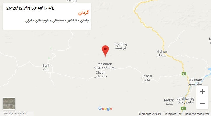 روستای گزدان بر روی نقشه