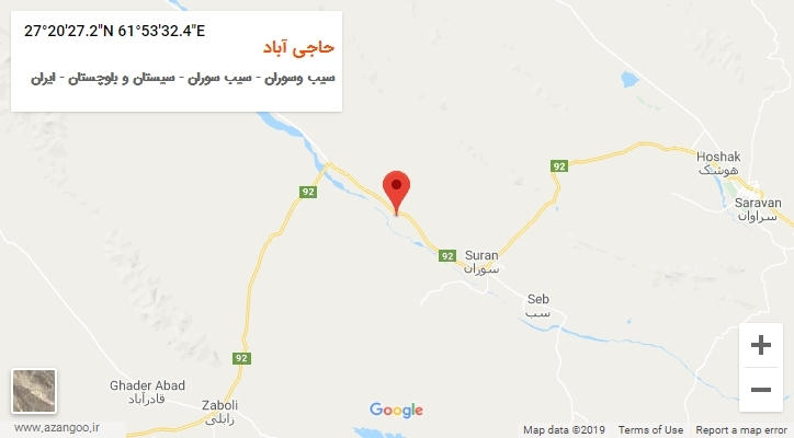 روستای حاجی آباد بر روی نقشه