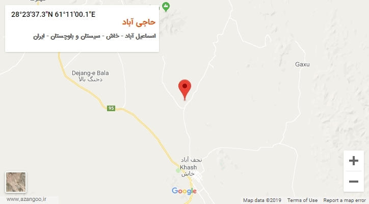 روستای حاجی آباد بر روی نقشه