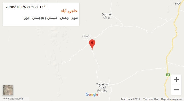 روستای حاجی آباد بر روی نقشه