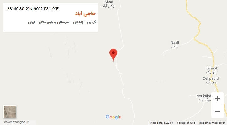 روستای حاجی آباد بر روی نقشه